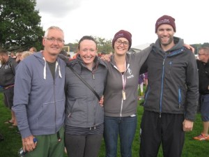Brian, David, Kate and Katie after the swim