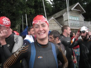 Kate at the end of the swim